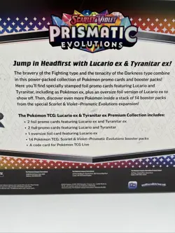 Pokemon SV Prismatic Evolutions Lucario EX & Tyranitar EX Premium Collections - Image 5