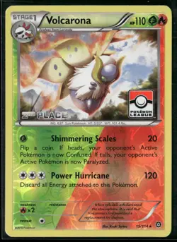 Pokemon TCG Volcarona 15/114 2nd Place League Challenge Promo Steam Siege - Image 1