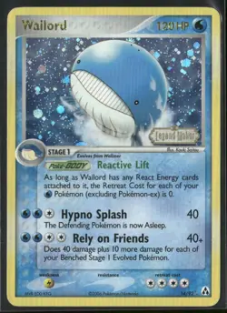 Pokemon TCG Wailord 14/92 Reverse Holo EX Legend Maker 2006 - Image 1