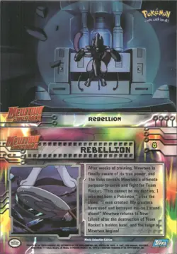 Pokemon Topps Rebellion #8 Mewtwo Strikes Back Blue Logo - Image 1