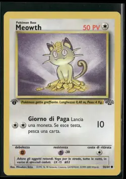 Pokemon TCG Meowth 56/64 1st Edition Jungle Italian - Image 1