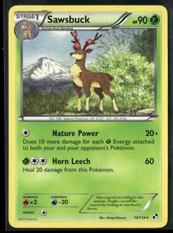 Pokemon TCG Sawsbuck 14/114 Black & White 2011 - Image 1