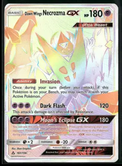 Pokemon TCG Dawn Wings Necrozma GX 161/156 Ultra Prism Rainbow Rare - Image 1