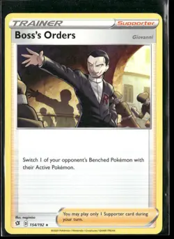 Pokemon TCG Boss's Orders 154/192 Non-Holo Exclusive Rebel Clash - Image 1