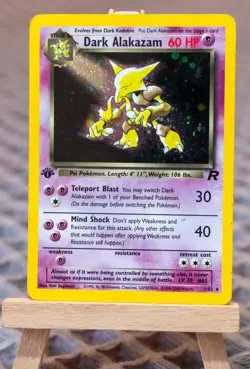Dark Alakazam Holo Rare 1st Edition - 2000 Team Rocket Pokemon Card 1/82 #1 1st - Image 4