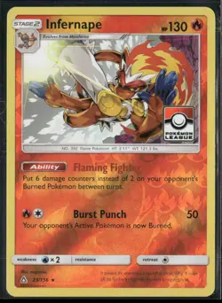 Pokemon TCG Infernape 23/156 Ultra Prism League Promo - Image 1