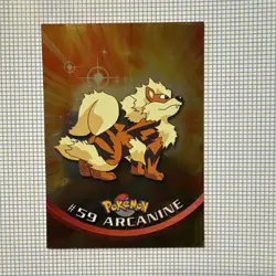 Silver Foil-Pokeball Pattern | Blue Logo | Pokemon 1999 Topps TV | Arcanine #59 - Image 1