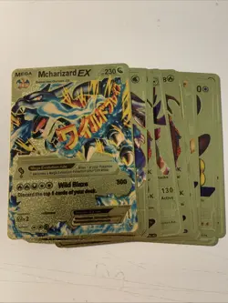 $12 For 12 Gold Foil Pokemon Cards: Mega M CHARIZARD EX & 11 (see Photos) - Image 1