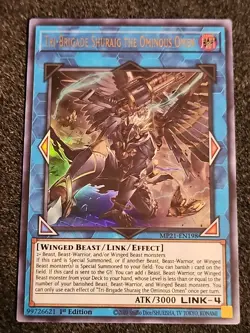 Yugioh Tri-Brigade Shuraig the Ominous Omen MP21-EN198 Ultra Rare 1st Ed NM - Image 1