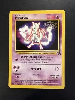 Mewtwo 1999 Pokemon The First Movie Black Star WB Promo Stamp Card #3 - Image 1