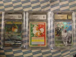 3 Pokemon Japanese CGC Graded Cards Pristine 10 Gem 10 Mint 9 Growlithe Wyrdeer - Image 1