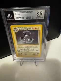 Beckett 8.5 Lt. Surge's Magneton 2000 Gym Heroes 8/132 Holo Pokemon Card 8/132 - Image 1
