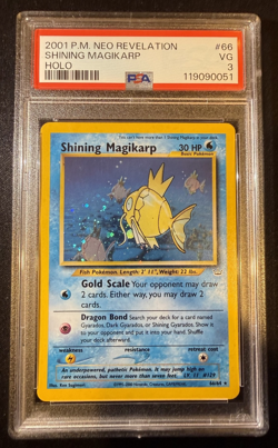 PSA 3 - Shining Magikarp 66/64 Neo Revelation Pokemon Card Holo - Image 1