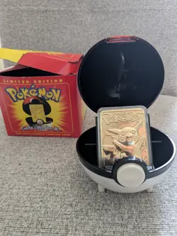 PIKACHU Pokemon 23K Gold Plated Trading Card 1999 Burger King Limited Edition - Image 1