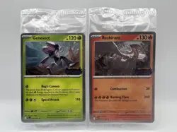 Sealed Reshiram 017/094 & Genesect 008/094 Phantasmal Flames Stamped Promo Cards - Image 1