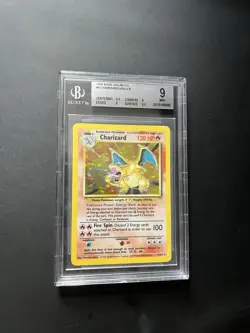 Charizard 4/102 BGS 9 MINT Base Set Holo Rare Vintage WOTC Pokemon Cards - Image 1