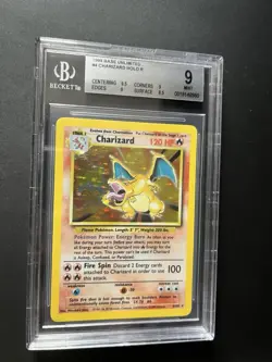 Charizard 4/102 BGS 9 MINT Base Set Holo Rare Vintage WOTC Pokemon Cards - Image 2