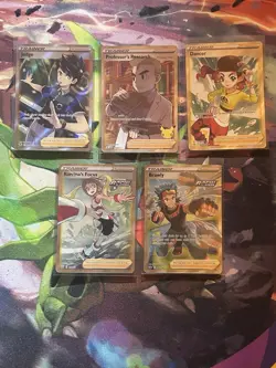 Pokemon Full Art Trainers Lot of Five Near Mint Cards - Image 1