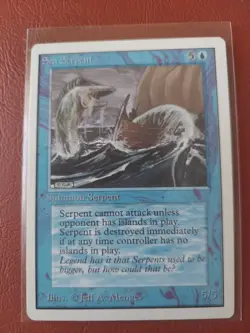 MTG Sea Serpent, Unlimited, Lightly Played, English X 3 CARDS LOT - Image 1