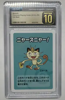 CGC Pristine 10 Meowth Old Maid 2019 Japanese Pokemon Card - Image 1