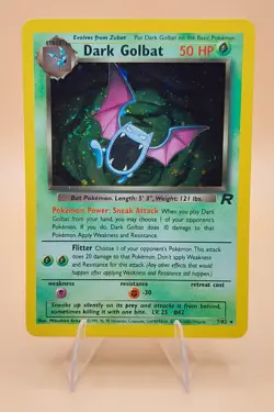 Dark Golbat Holo Rare Team Rocket 7/82 Pokemon Card - WOTC 1999 SWIRL - Image 1