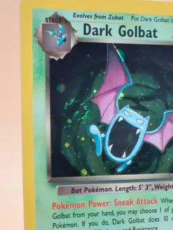 Dark Golbat Holo Rare Team Rocket 7/82 Pokemon Card - WOTC 1999 SWIRL - Image 3