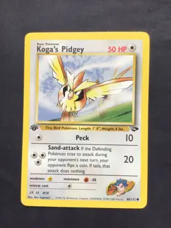 Pokemon Cards: Gym Challenge 1st Edition Common: Koga's Pidgey 80/132 - Image 1