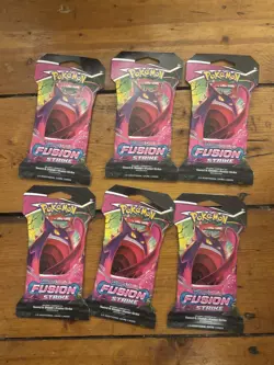 6x Pokemon TCG: Sword and Shield Fusion Strike Sleeved Booster Pack (10 cards) - Image 1