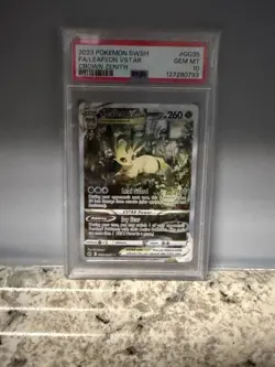 2023 POKEMON SWORD & SHIELD CROWN ZENITH #GG35 FULL ART/LEAFEON VSTAR PSA 10 - Image 1