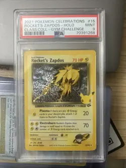 Pokemon TCG Rockets Zapdos Holo PSA 9 Classic Collection 15/132 Celebrations - Image 1