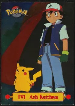 topps Pokemon TV Animation Edition Series 1 Holo Foil TV1 Ash Ketchum - Image 1