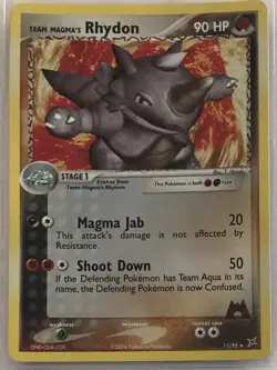 NM Team Magma’s Rhydon 11/95 HOLO Rare EX Pokemon 2004! - Image 1
