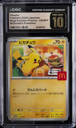 2025 POKEMON JPN MEGA EVOLUTION MCDONALDS PROMO #020/M-P PIKACHU CGC 10 PRISTINE - Image 1