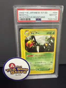 Pokemon TCG 2002 Japanese Beedrill 1st Edition 004/088 Mysterious Mountains PSA - Image 1