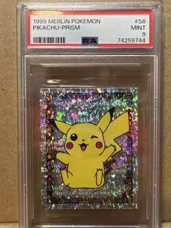 POKEMON MERLIN #S6 PIKACHU PRISM PSA 9 MINT - Image 1