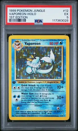 1999 POKEMON JUNGLE 1ST ED #12 VAPOREON-HOLO PSA 5 - Image 1