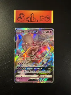 MINT Condition Mewtwo GX Black Star Promo SM196 Pokemon Card - Image 1