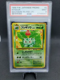 1999 Pokemon Pocket Monsters Japanese Promo Southern Island 2 Ivysaur PSA 9 MINT - Image 1