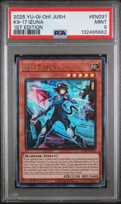 Yu-Gi-Oh K9-17 Izuna JUSH-EN031 Ultra Rare 1st Edition Near Mint Condition - Image 1
