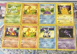 Pokemon First Edition Shadowless Base Set 8 Card Lot * STARTERS * * PIKACHU * - Image 1