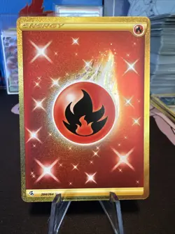 Pokemon Card - Fire Energy 284/264 Fusion Strike Gold Secret Rare Holo NM - Image 1