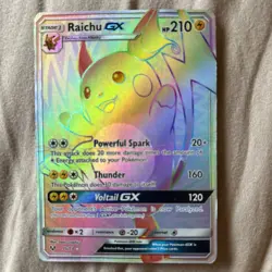 Pokemon GX Raichu Full Art Rainbow Secret Rare Card 75/73 Shining Legends - Image 1