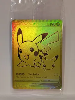 Pikachu V SWSH145 Promo Celebrations English Pokemon Card Sealed Cello Pack - Image 1