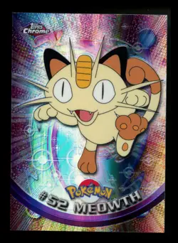 SPECTRA Meowth #52 Topps Chrome 2000 Series 1 T.V Holo Pokemon Card TCG - Image 1