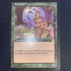 English - MTG Rofellos, Llanowar Emissary - MP - Reserved List - Urza’s Destiny - Image 1
