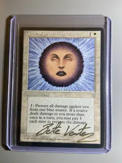Magic The Gathering - Ice Age - Circle of Protection: Blue - Signed by Artist - Image 1