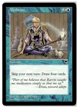 MTG Meditate - Tempest Heavily Played English - Image 1