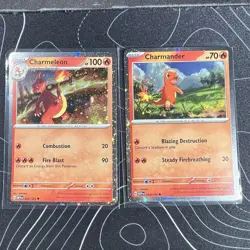 Pokemon TCG Charmeleon 005/165 Charmander 004/165 Cosmos Holo Promo SET NM - Image 1
