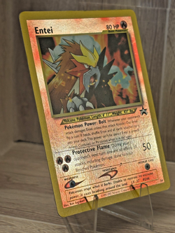 2001 Pokemon - Black Star Movie Promo - Entei #34 [Reverse Foil] - Image 3