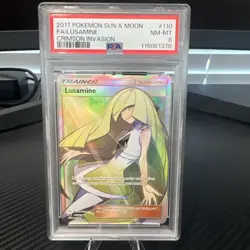 2017 Pokemon Sun & Moon Full Art Lusamine Crimson Invasion PSA 8 - Image 1